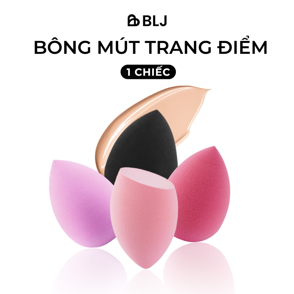 BLJ Bông Mút Trang Điểm BLJ Kiểu Giọt Nước & Cắt Chéo - 1 Chiếc (Màu Ngẫu Nhiên)