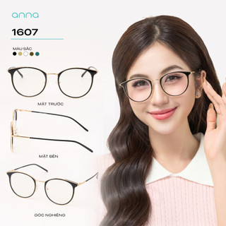 Gọng kính thời trang Anna công sở kèm tròng đổi màu khi ra nắng 0 độ dáng oval cao cấp 1607