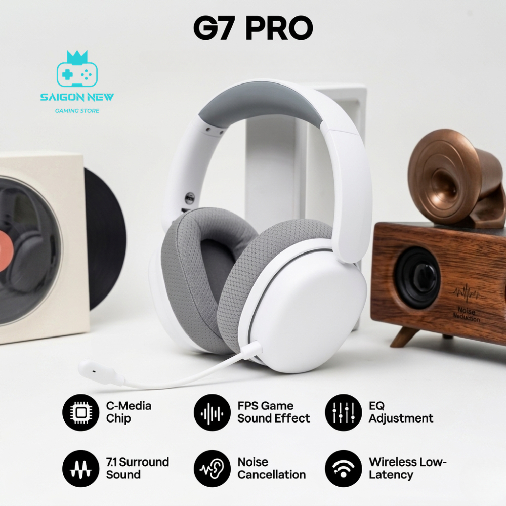Tai nghe Gaming G7 pro - Hỗ trợ 3 mode kết nối - Micro tháo rời khử tiếng ồn cực tốt - Dung lượng pin 1000mAh | BigBuy360 - bigbuy360.vn