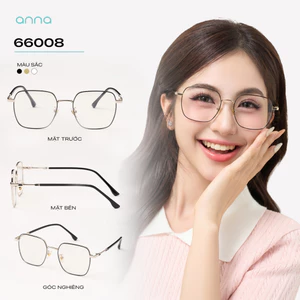 Gọng kính thời trang nam nữ ANNA dáng vuông chất liệu kim loại mỏng nhẹ chắc chắn 68008