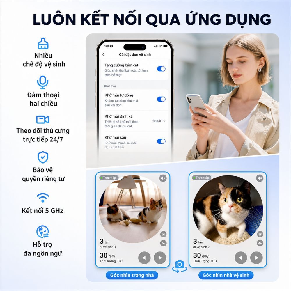 [CAMERA AI] Máy Dọn Phân Mèo Tự Động PETKIT PUROBOT ULTRA Công Nghệ AI Cao Cấp - HeLiCorp
