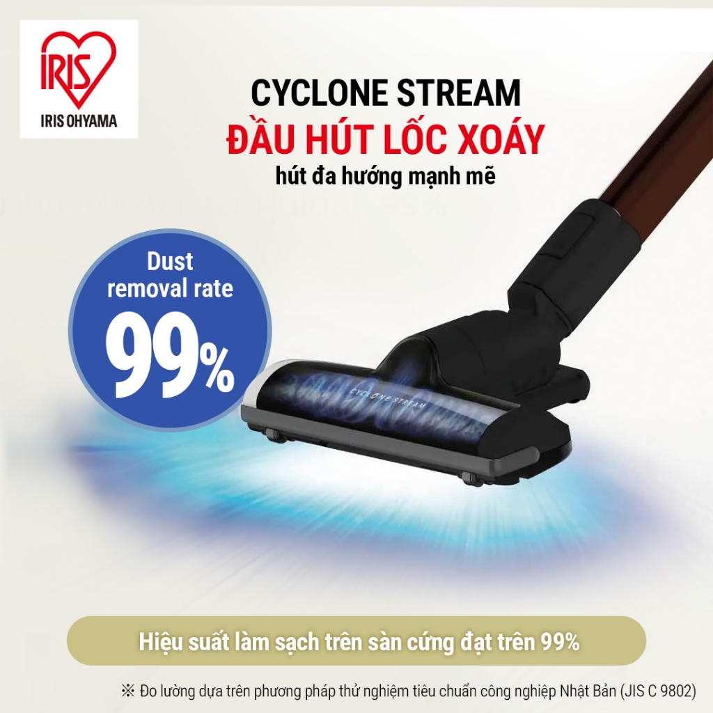Máy hút bụi không dây IRIS OHYAMA IC‑SLDC7 – Dạng đứng, lực hút mạnh, có cảm biến bụi, nhẹ 1.2kg