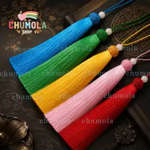 Tua rua 16cm đầu kết phụ kiện treo sáo đàn quạt phong cách cổ trang