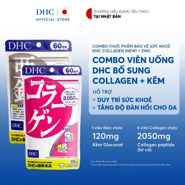 Combo Viên uống DHC Collagen & Kẽm (60 Ngày) - Thực phẩm bảo vệ sức khoẻ DHC Collagen (new) & ZinC