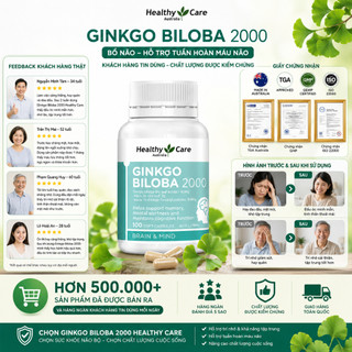 [CHÍNH HÃNG] Viên uống bổ não Healthy Care Ginkgo Biloba 100 viên hoạt huyết dưỡng não hỗ trợ trí nhớ