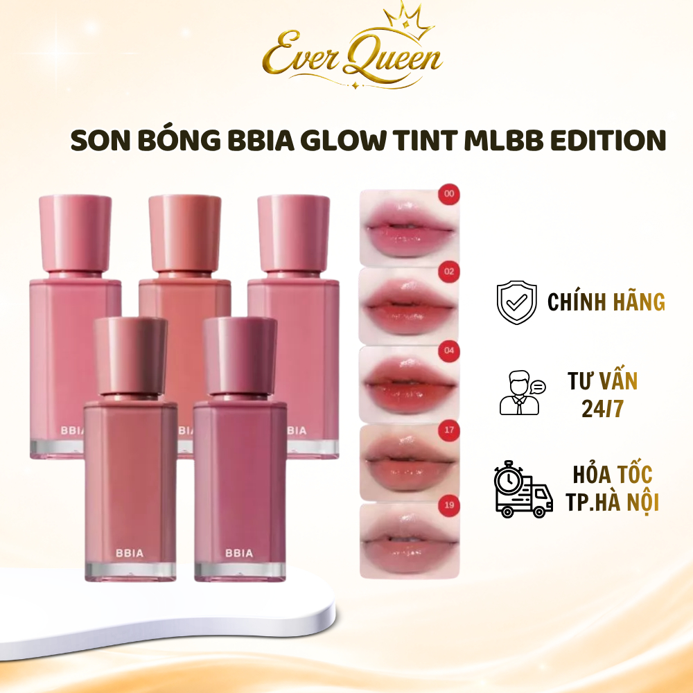 Son Bóng BBIA Glow Tint MLBB Edition Màu Chuẩn Lâu Trôi - Ever Queen