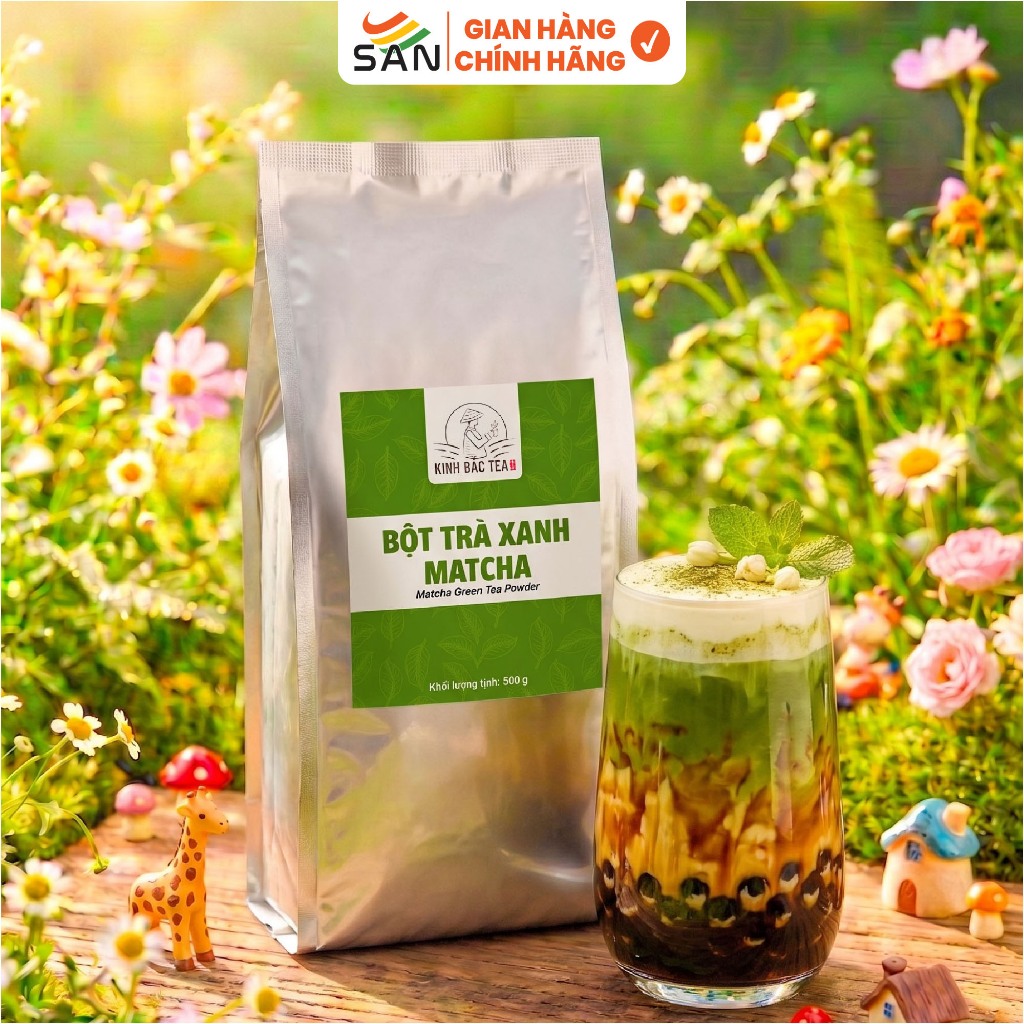 Bột Matcha Đài Loan 500g Kinh Bắc, Matcha Xanh Mịn, Chuẩn Pha Chế, Latte, Làm Bánh, Hương Thơm