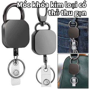 Móc Khóa Dây Rút Thẻ Đeo & Chìa Khóa Kim Loại, Dây Thép 60cm, Kích Thước 3.2cm, Đa Năng