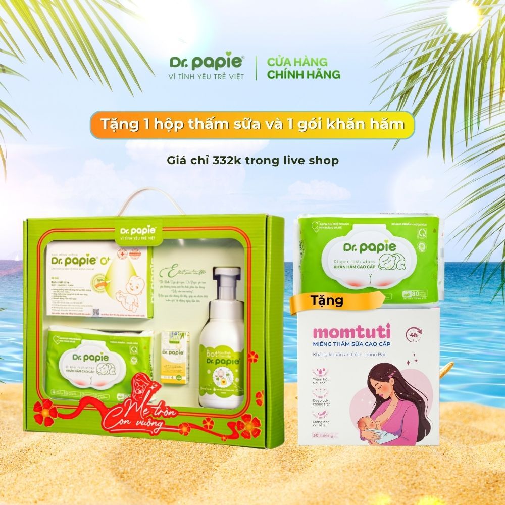 Bộ 4 Món Sang Trọng Lịch Sự Tặng Bạn Bè Đồng Nghiệp Dr.Papie Mẹ Tròn Con Vuông, Combo Tiết Kiệm