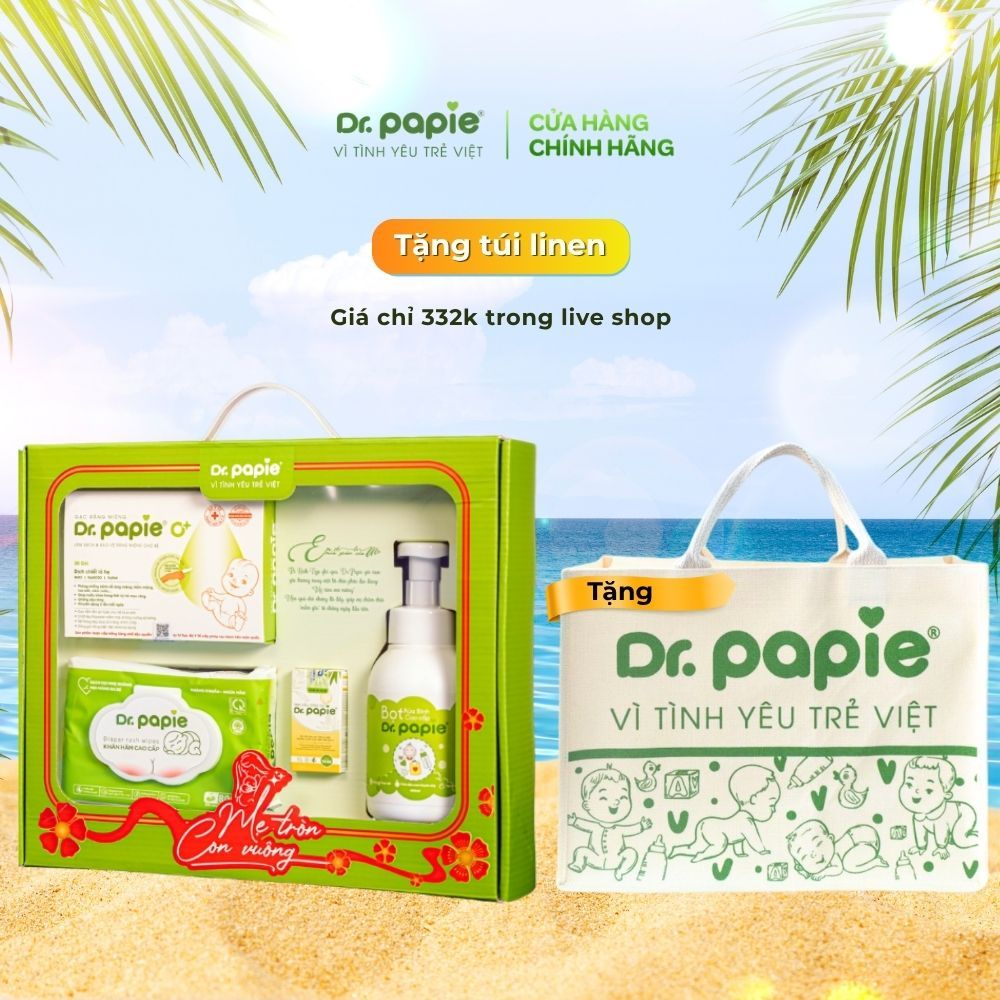 Bộ 4 Món Sang Trọng Lịch Sự Tặng Bạn Bè Đồng Nghiệp Dr.Papie Mẹ Tròn Con Vuông, Combo Tiết Kiệm