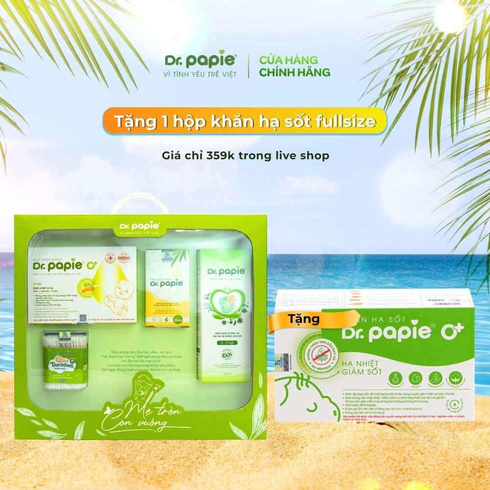 Bộ 4 Món Sang Trọng Lịch Sự Tặng Bạn Bè Đồng Nghiệp Dr.Papie Mẹ Tròn Con Vuông, Combo Tiết Kiệm