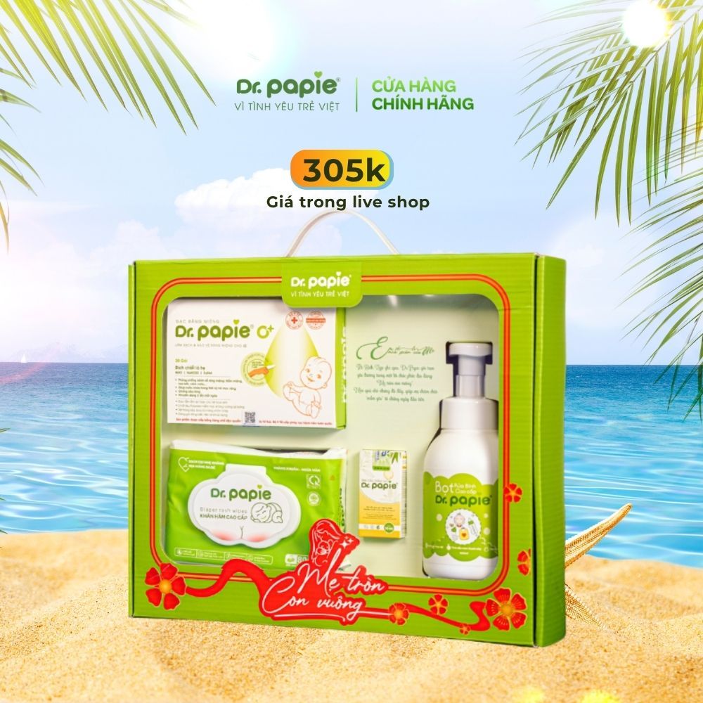 Bộ 4 Món Sang Trọng Lịch Sự Tặng Bạn Bè Đồng Nghiệp Dr.Papie Mẹ Tròn Con Vuông, Combo Tiết Kiệm