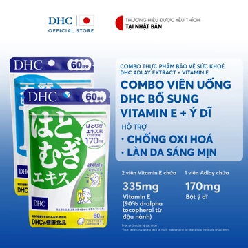 Combo Viên uống DHC DHC Adlay & Vitamin E (60 Ngày) - Thực phẩm bảo vệ sức khoẻ DHC Adlay Extract & Vitamin E