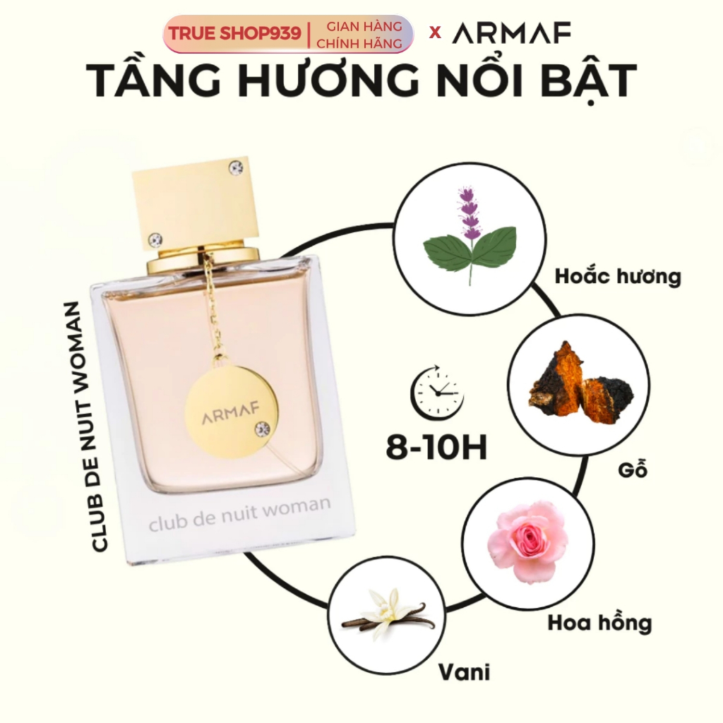 Nước hoa nữ ARMAF CLUB DE NUIT WOMAN 105ML EDP Lưu hương lâu, sang trọng quyến rũ