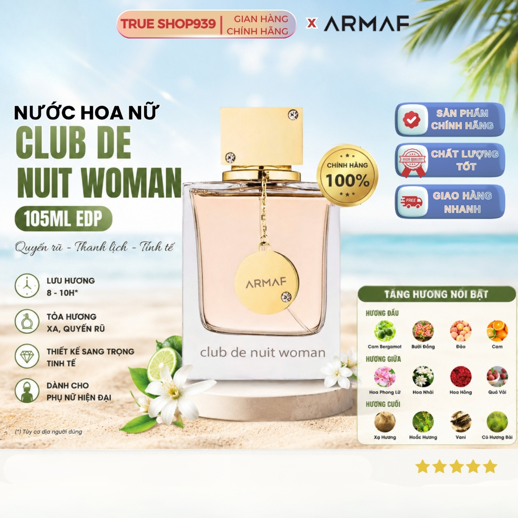 Nước hoa nữ ARMAF CLUB DE NUIT WOMAN 105ML EDP Lưu hương lâu, sang trọng quyến rũ