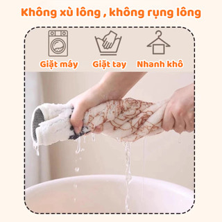 Thảm Lau Chân Nhà Tắm Cashmere Lông Cừu Thấm Hút Nước Tốt, Thảm Chống Trượt Hoạt Hình Cao Cấp