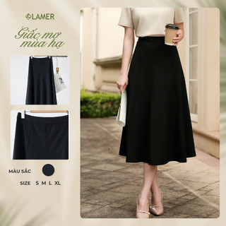 Chân Váy Công Sở LAMER FASHION Dáng Xoè Dài Bổ Mánh Mí Gân Đứng Form Thanh Lịch O62L26Q001