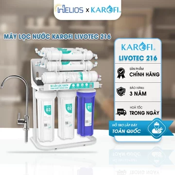 (CÓ QUÀ) Máy Lọc Nước Karofi Livotec 216 Chính Hãng - Máy RO Để Gầm 10 Cấp Lọc Bảo Hành 3 Năm