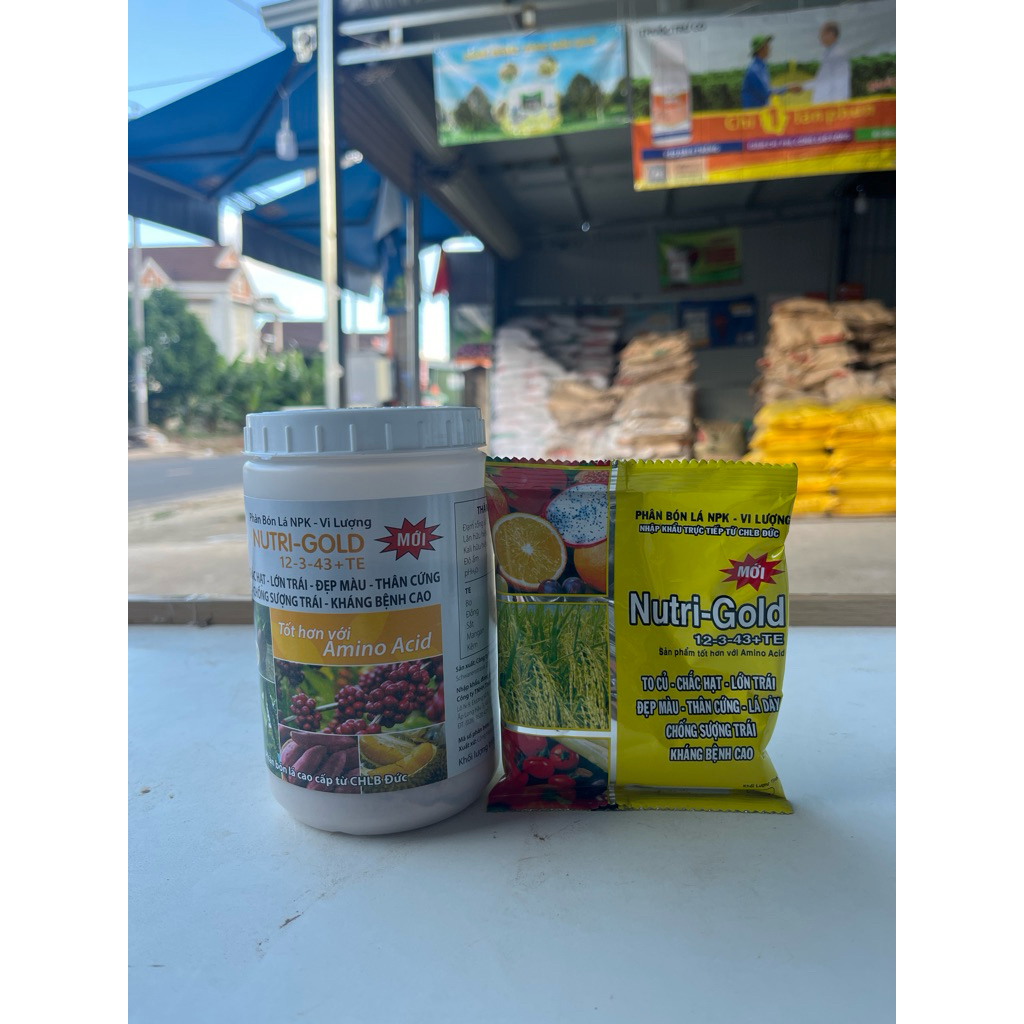 Phân bón lá Nutri gold 12-3-43 VinhThanh (Hũ 500gr)-KNO3 To củ Chắc hạt Lớn trái