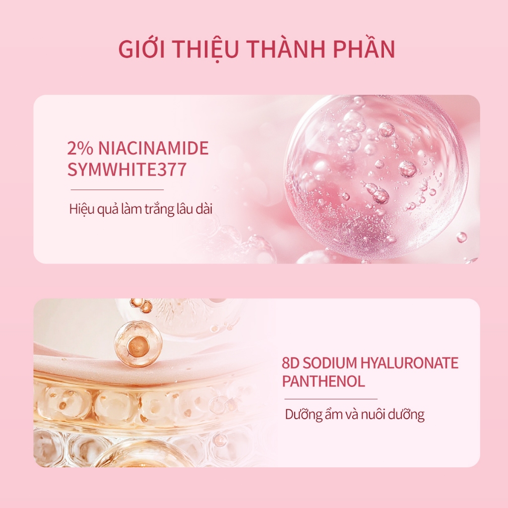 Tinh chất dưỡng trắng toàn thân UILICY 200ml Serum dưỡng thể Hỗ trợ Làm trắng 2%Niacinamide Symwhite377 Rose