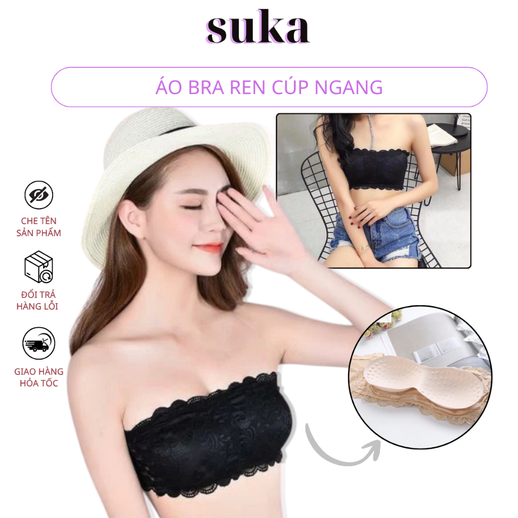 Áo Bra Ren Cúp Ngang , Áo Lót Ren Mới Cực Đẹp 008