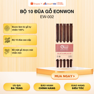 Bộ 10 đũa gỗ Eonwon EW-002, chống mốc, bền đẹp an toàn cho sức khỏe gia đình