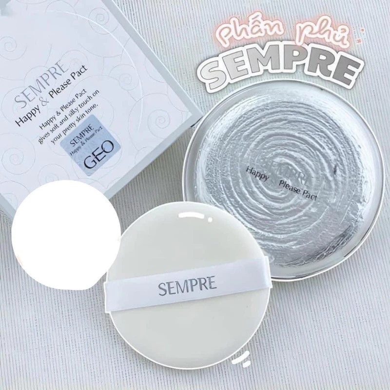 Phấn phủ Geo Sempre Happy & Please Pact Siêu Mịn Kiềm Dầu - Ever Queen