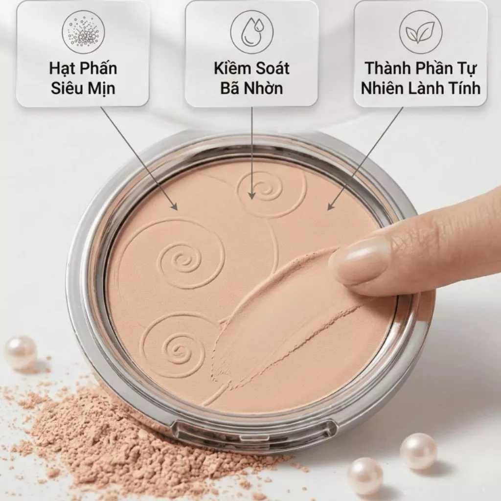 Phấn phủ Geo Sempre Happy & Please Pact Siêu Mịn Kiềm Dầu - Ever Queen