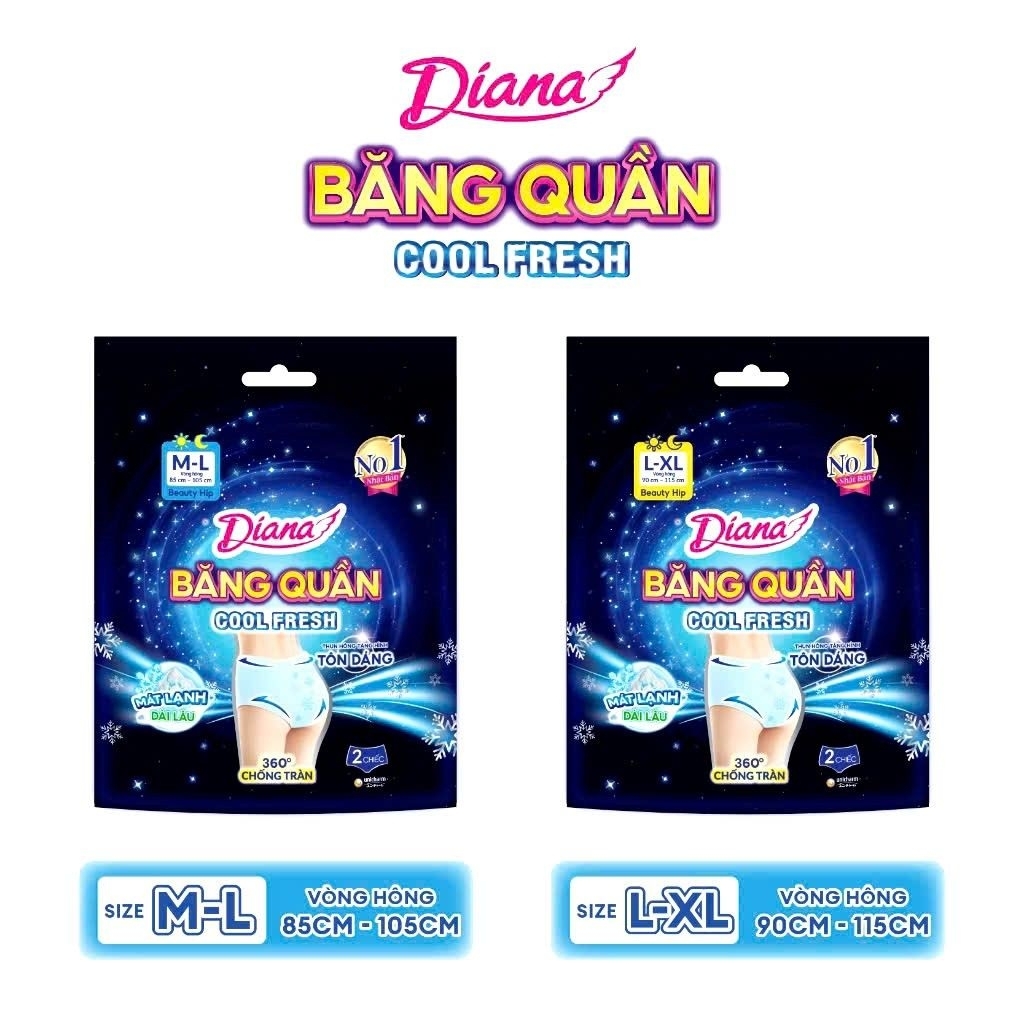 1 Gói băng vệ sinh dạng quần cool Fresh size M-L, L-XL 2 miếng/gói