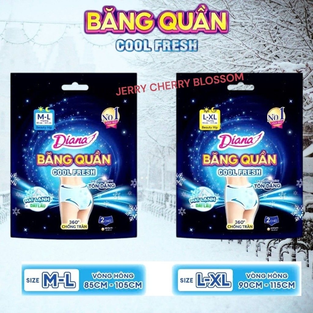 1 Gói băng vệ sinh dạng quần cool Fresh size M-L, L-XL 2 miếng/gói
