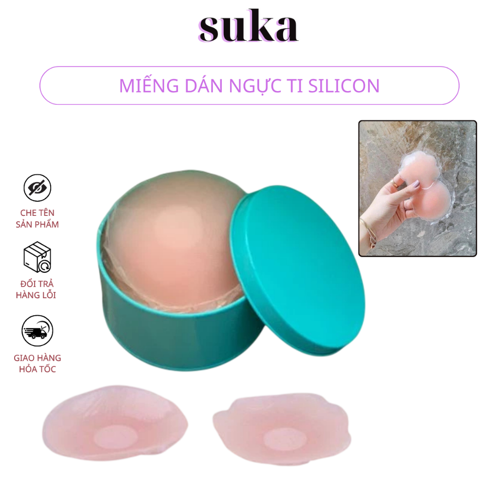 Miếng Dán Ngực Silicon Siêu Mỏng Hộp 5 cặp sử dụng nhiều lần 0122