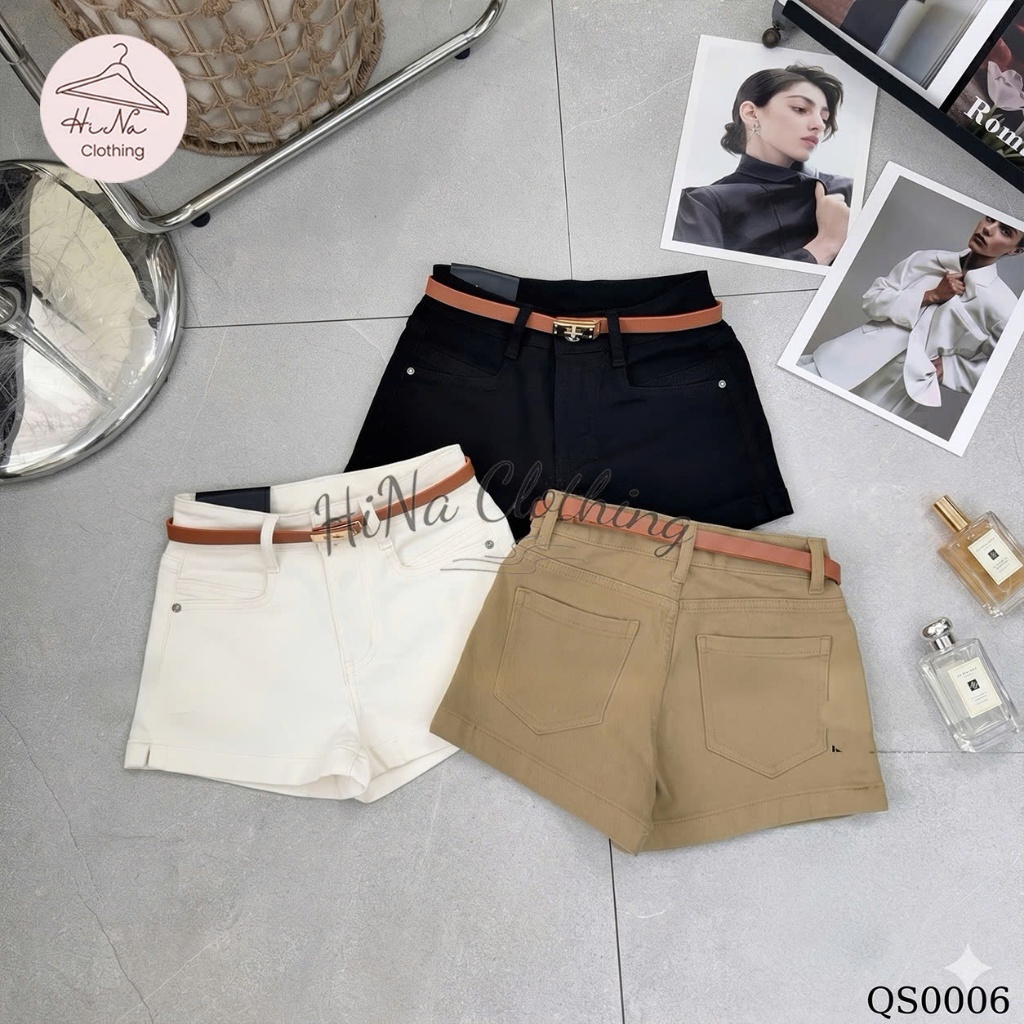 Quần short sooc ngắn jean denim bò ôm kèm đai cam HiNa QCCC QCL1 QS0006 #81281