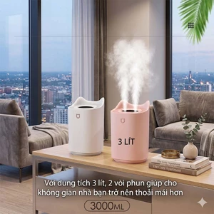 Máy tạo ẩm phòng K7 X12 dung tích lớn 3 LÍT máy phun sương siêu mịn tích hợp đèn led nhiều màu sắc