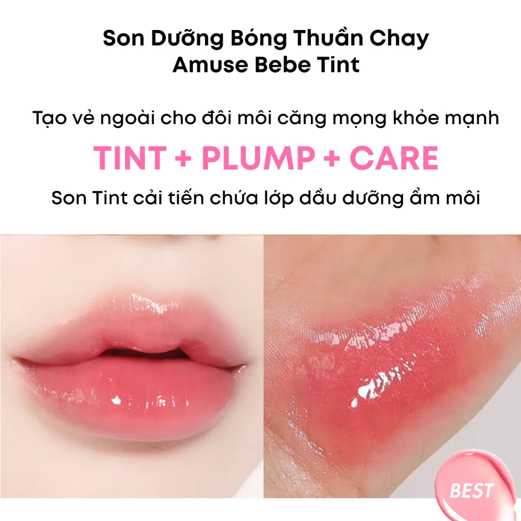 [Săn Sale] Son Tint Bóng Thuần Chay Amuse Bebe Tint 3.8g