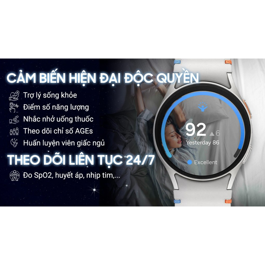 Đồng Hồ Thông Minh Samsung Galaxy Watch 7 40mm - Định Vị GPS, Theo Dõi Sức Khỏe - Hàng Chính Hãng