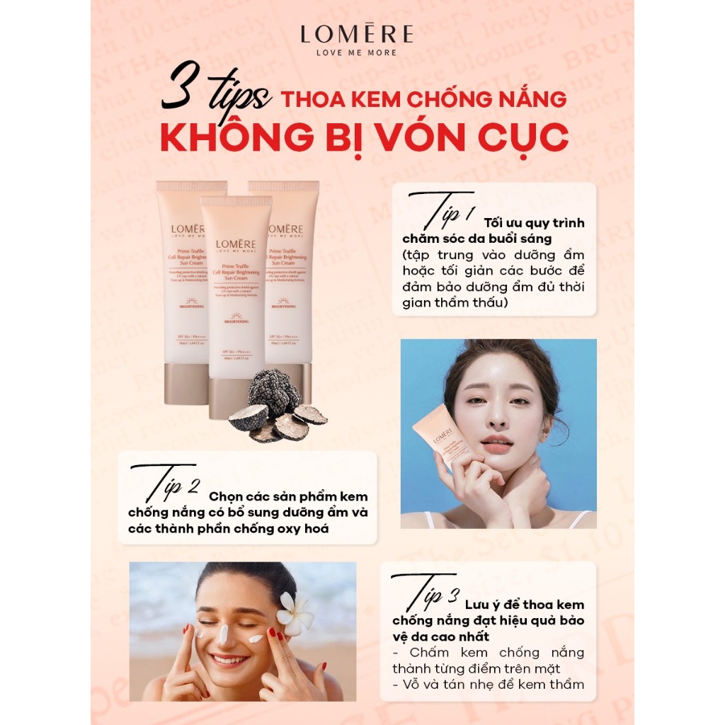 [MALL] Kem chống nắng dưỡng trắng phổ rộng LOMERE Prime Trufle Cell Repair Brightening Sun Cream 50ml