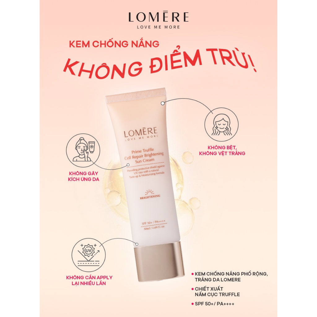 [MALL] Kem chống nắng dưỡng trắng phổ rộng LOMERE Prime Trufle Cell Repair Brightening Sun Cream 50ml
