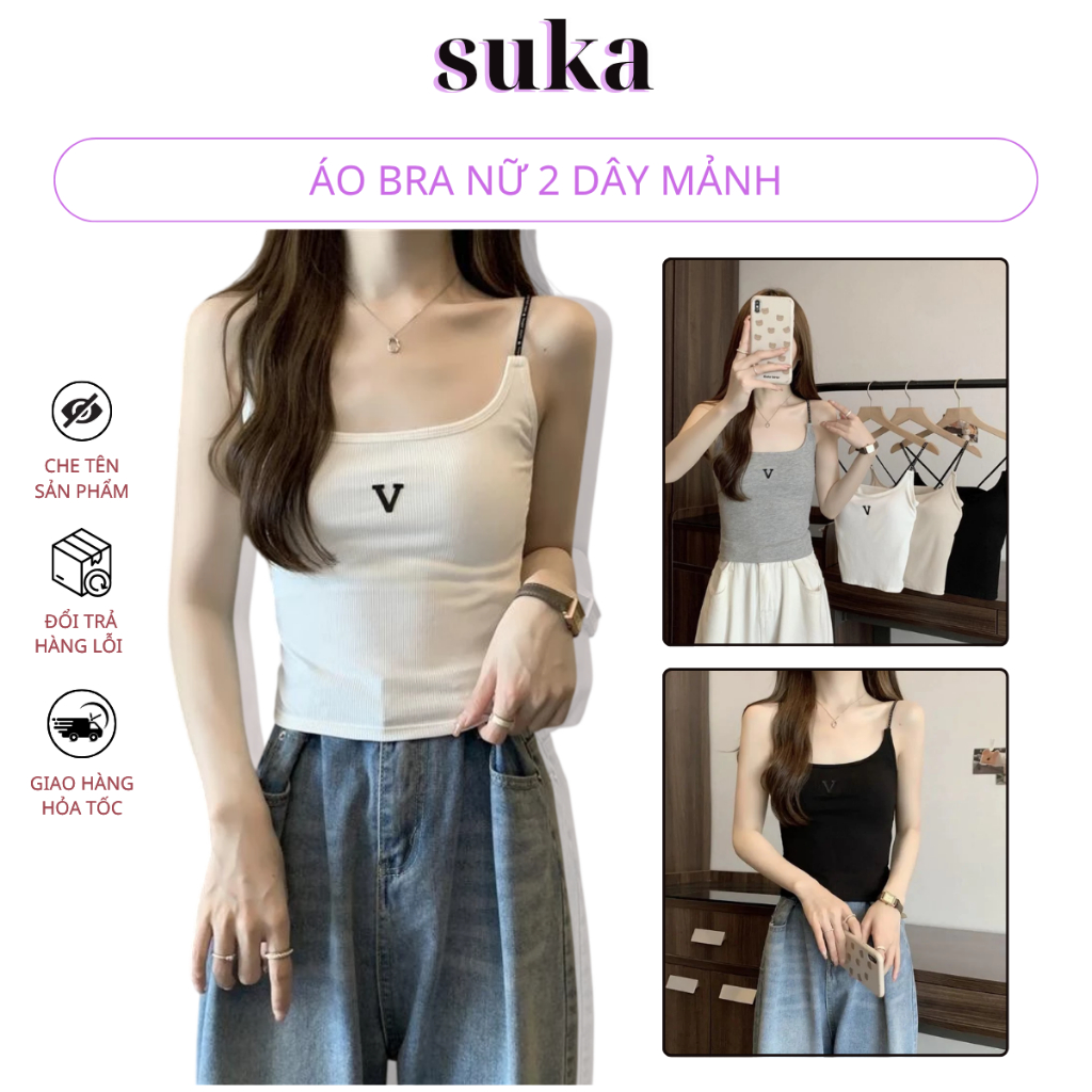 Áo Bra Nữ 2 Dây Mảnh Có Đệm Ngực Cho Nữ Cực Xinh 166