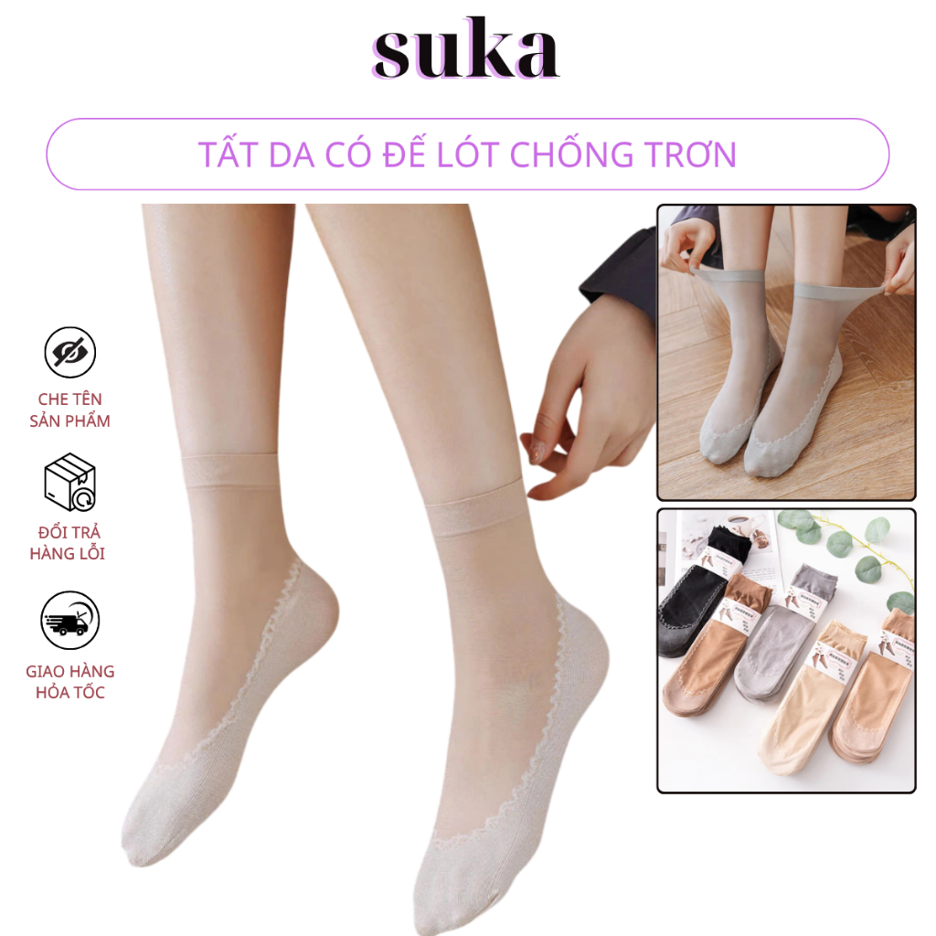 Tất Da chân,Tất Da có đế lót chống trơn,chống trượt, chống hôi chân nữ hàng đẹp 169