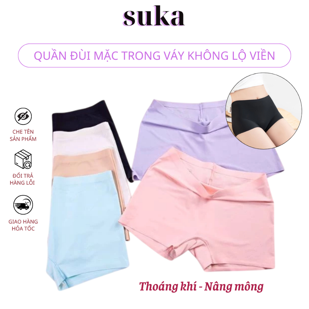 Quần su mặc váy thoáng mát, Quần đùi mặc trong váy ôm body, không lộ viền 181