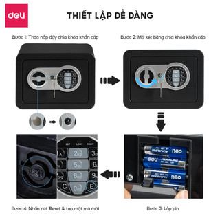 Két Sắt Mini Locksworth Két Sắt Khóa Số Điện Thử Thông Minh Thiết Kế Nhỏ Gọn Chống Gỉ VS4501