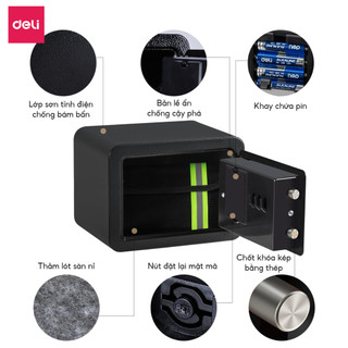 Két Sắt Mini Locksworth Két Sắt Khóa Số Điện Thử Thông Minh Thiết Kế Nhỏ Gọn Chống Gỉ VS4501