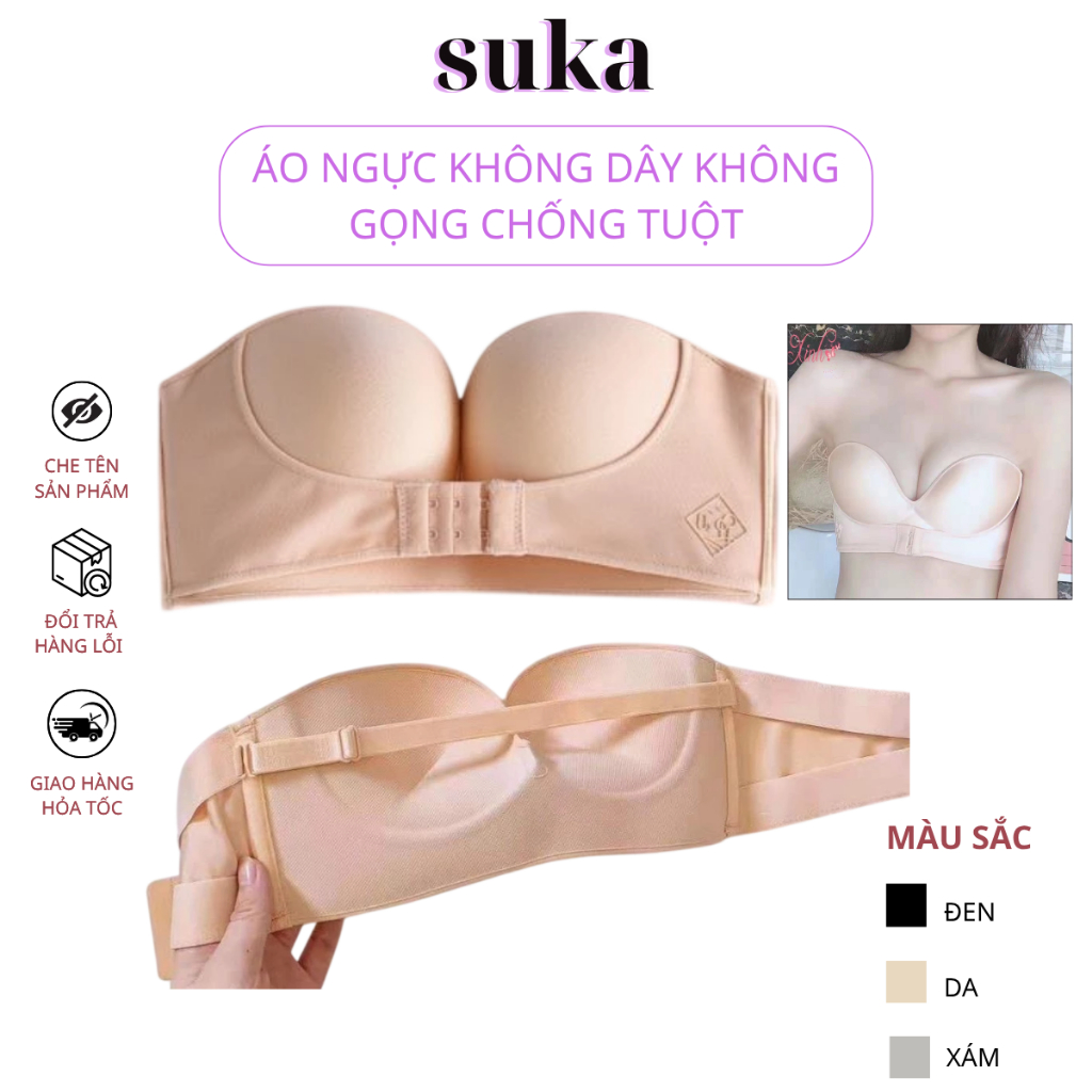 Áo Ngực Không Dây Không Gọng Nâng Ngực Chống Tuột Cài Trước Siêu Quyến Rũ 336
