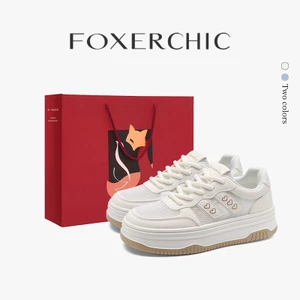 FOXERCHIC Giày thể thao nữ mới chống trơn trượt và thoáng khí với đế dày giúp tăng chiều cao 5cm