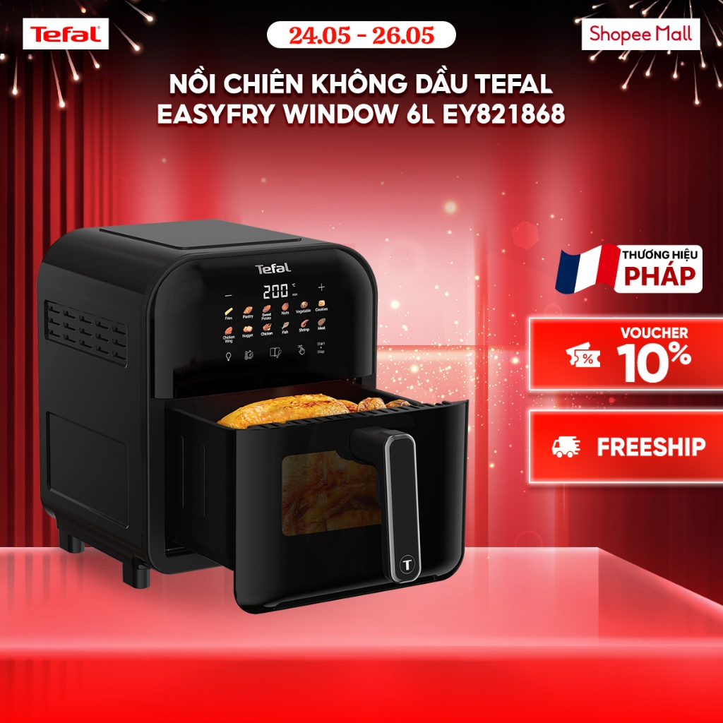 Nồi chiên không dầu Tefal EasyFry Window 6L EY821868/EY8211Y0 