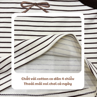 [6-16kg] Set Bộ Quần Áo Hai Dây Kẻ Ngang Mùa Hè 2026 Cho Bé Gái Chất Liệu Cotton Co Dãn 4 Chiều