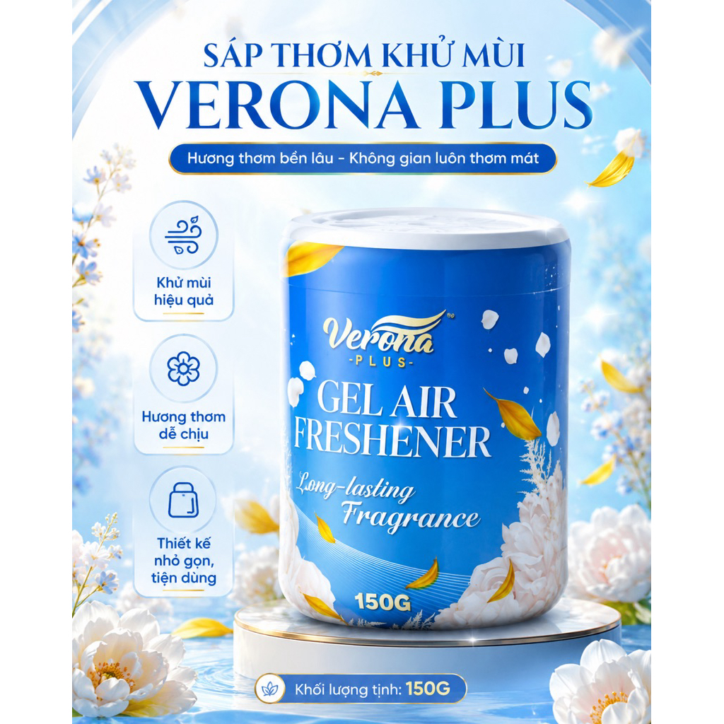 Sáp thơm phòng Verona Plus 250ml – Gel khử mùi, làm thơm phòng, hương thơm lâu dài