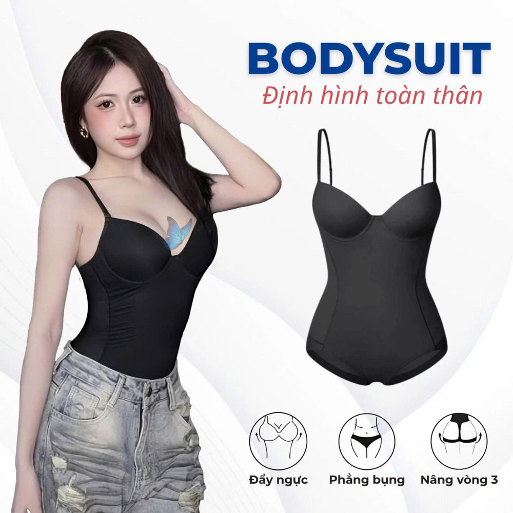 Áo Bodysuit Nữ Định Hình Body Nâng Ngực Siết Eo, Body Suit Nữ Có Mút Ngực Mỏng Nhẹ Thoáng Khí 19624