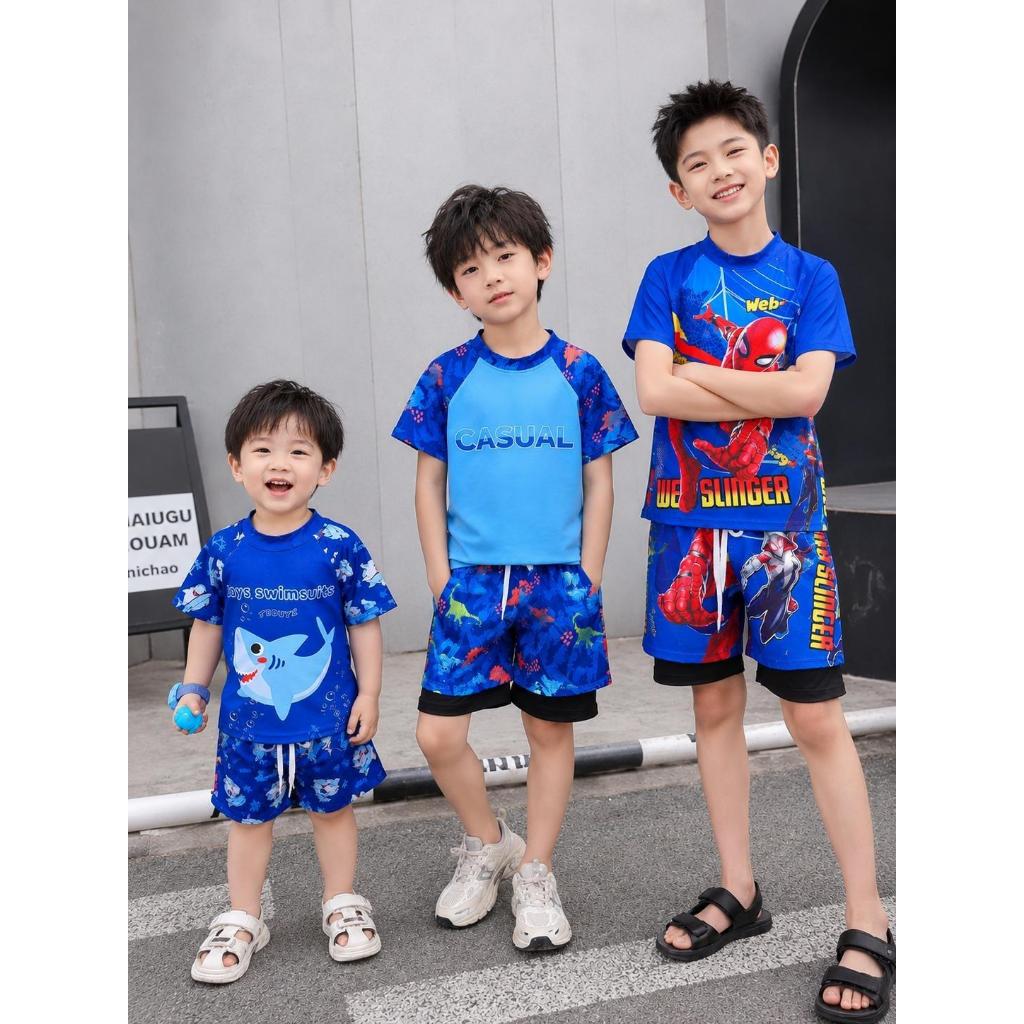 BỘ QUẦN ÁO BƠI 2 LỚP cao cấp chất liệu thun co giãn mềm mại cho bé trai từ 9-54kg,phù hợp đi du lịch đi bơi