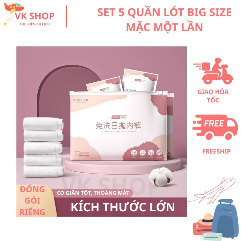 Quần Lót Dùng 1 Lần Cho Nữ BIGSIZE– Siêu Mềm, Gọn Nhẹ – Phù Hợp Du Lịch, Spa, Khách Sạn